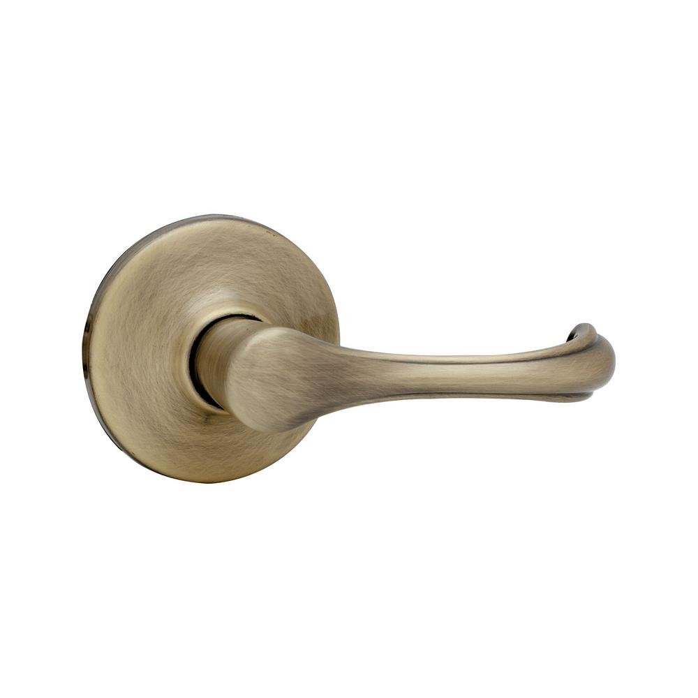 Kwikset Dorian Antique Brass Passage Hall/Closet Door Lever